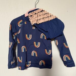 Hanna Andersson Blue Rainbow Rash Guard Set 18-24 months